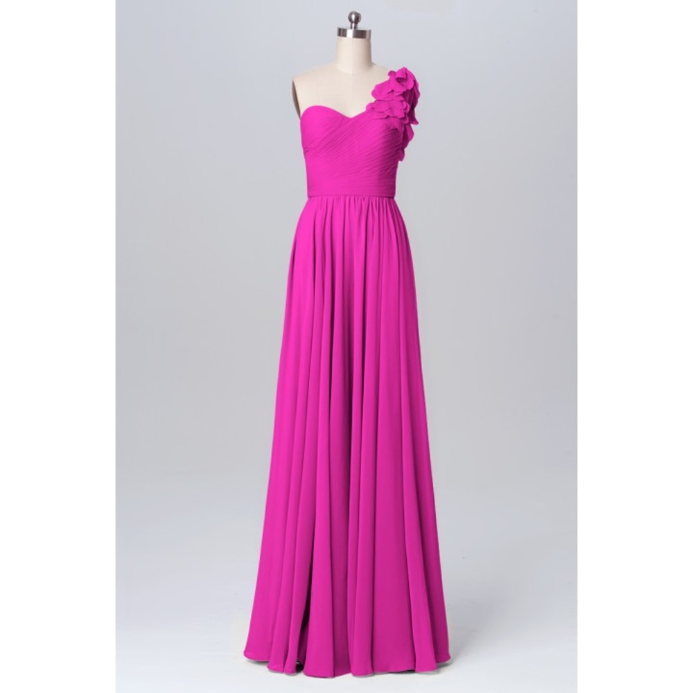 KF Bridal Fuchsia One-Shoulder Bridesmaid Dress